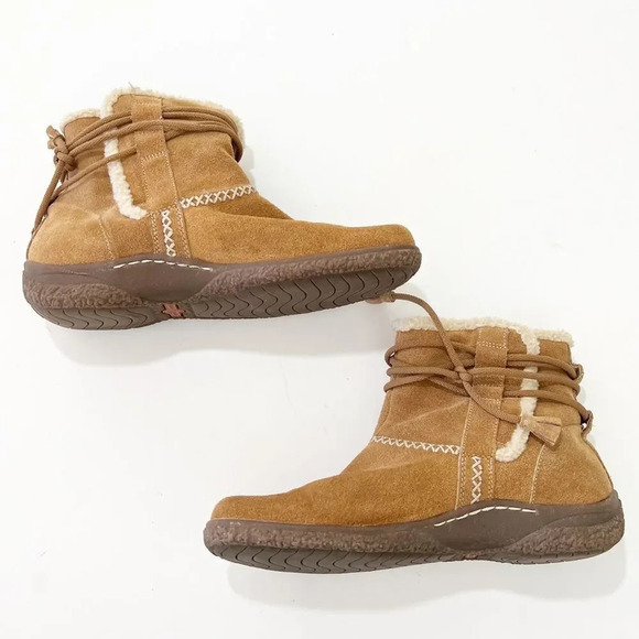 Earth Paula II Brown Suede Wrap Boot Faux Shearling Women’s‎ Size 10 Winter Warm - Picture 10 of 11